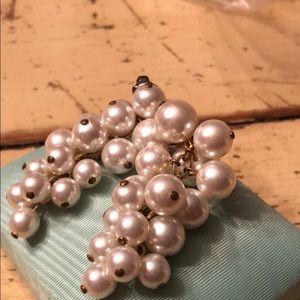Vintage faux pearl clip earrings